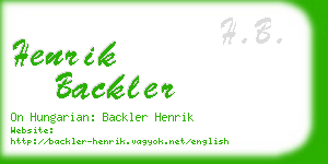 henrik backler business card